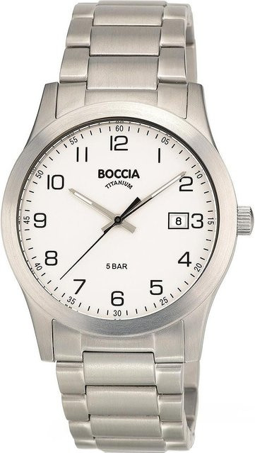 Boccia Herrenuhr, Quarz, Titan, 40 mm, Weiß, 5 ATM - Bild 1