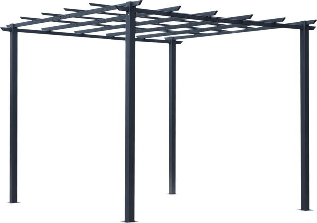 Outsunny Rosenpavillon als stabiler Pflanzbogen und Rankhilfe aus Metall in Schwarz, B/T/H: 2,97 x 2,95 x 2,30 m - Bild 1