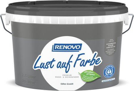 RENOVO Dispersionsfarbe Grau Matt, 2,5 l - Bild 1