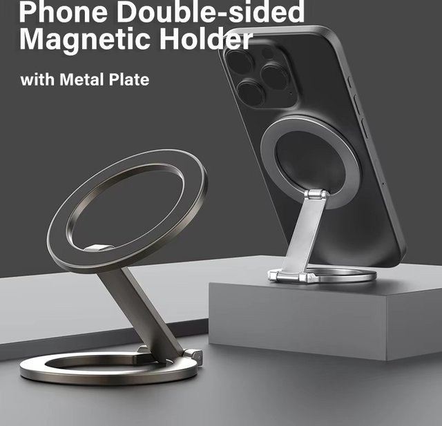 Mrgabwte Universeller faltbarer magnetischer Telefonhalter in Silber, kompatibel mit Apple MagSafe für iPhone 17 16 15 14 - Bild 1