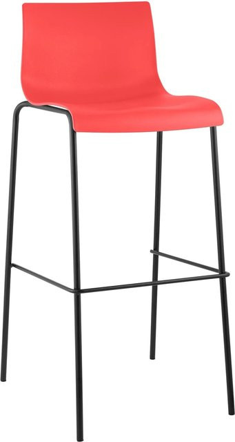 DELUKE Barhocker TENAR mit Lehne aus Kunststoff in Rot und Schwarz, B/T/H: 43 x 48 x 100 cm - Bild 1