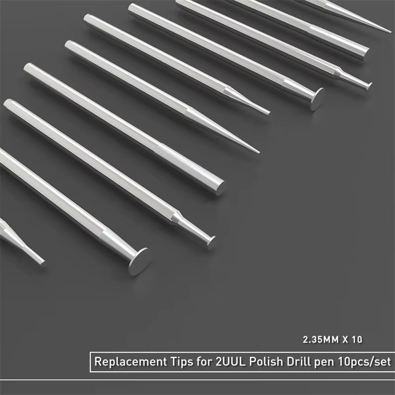 2UUL Ersatzspitzen für Polierstift Set, 10 Stück, Silber, Durchmesser: 2,35 mm, Universeller Polierkopf für Handy-Reparaturwerkzeuge - Bild 3