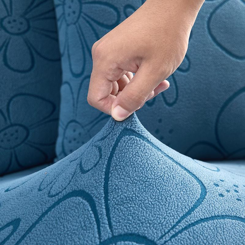 Jacquard Sofakissenbezug mit Sonnenblumen-Design von airldianer in Rosa, floraler Nordic-Stil für dein Sofa - Bild 1
