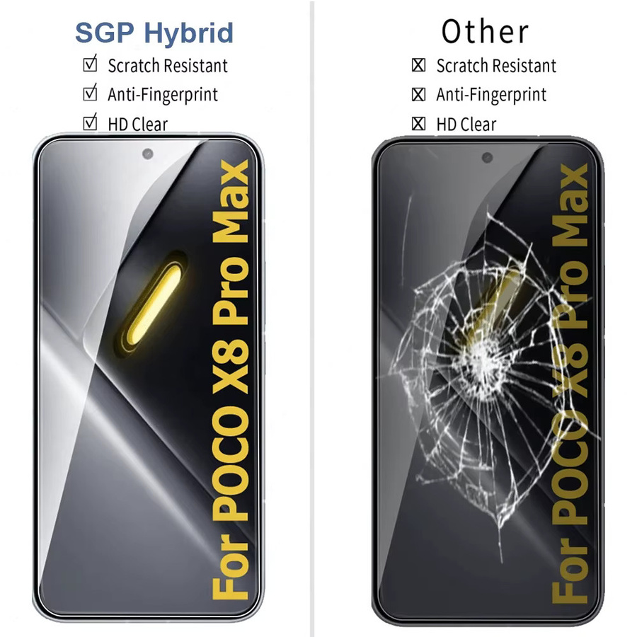 NNBILI 9D Vollflächiger Displayschutz aus gehärtetem Glas für Xiaomi Poco X7 X8 Pro X8 Pro Max Serie, Transparent - Bild 2