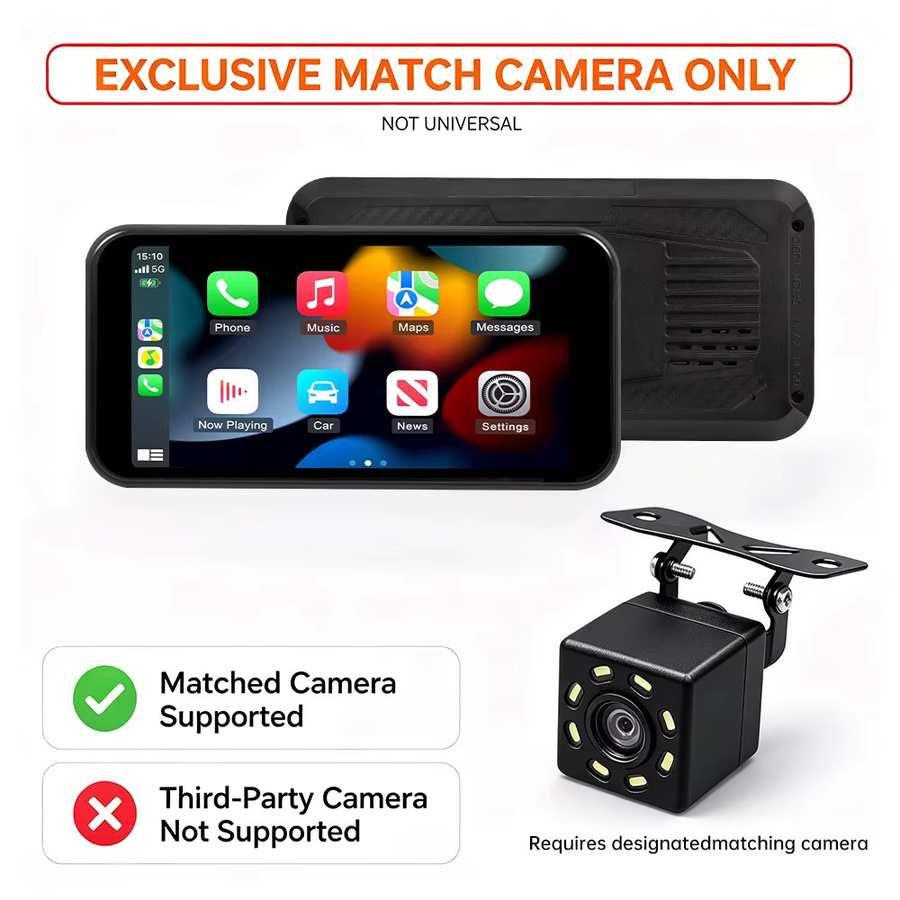 MOCENDO Tragbarer 6-Zoll Auto-Multimedia-Videoplayer mit kabellosem Carplay und Android Auto, Touchscreen, Schwarz - Bild 5