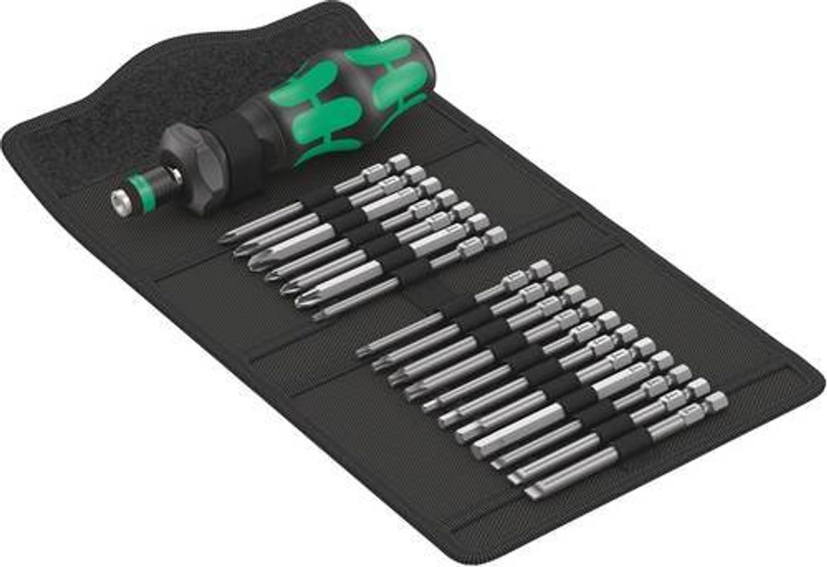 Wera Kraftform Kompakt Turbo 1 Bit-Set 18-teilig mit Bithalter-Schraubendreher 6,3 mm in Schwarz-Grün-Mehrfarbig aus Stahl - Bild 2