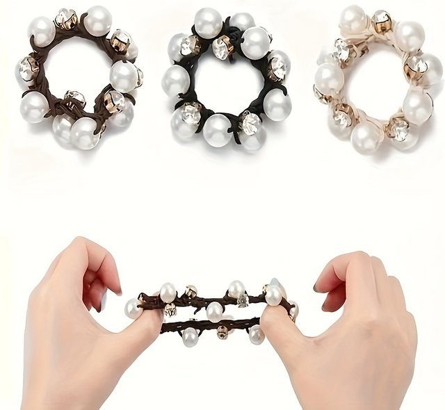 Paux Perlen-Haargummis, Glitzer-Strass-Dekor, Damen - Bild 1
