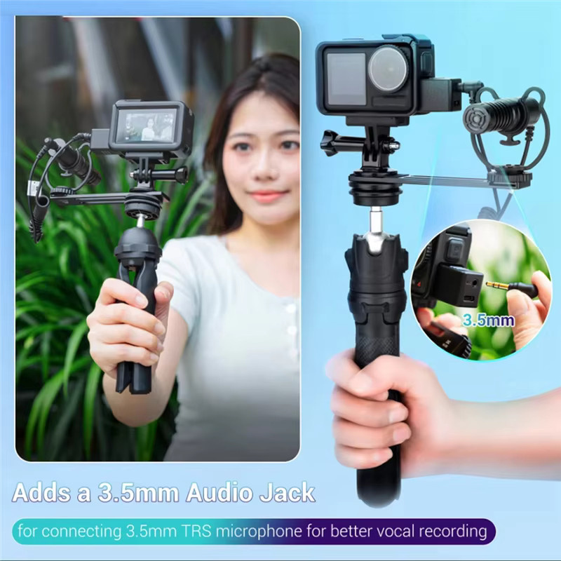 DJI Audio-Adapter für OSMO Action 4/5 Pro mit 3,5 mm Klinke und USB-C Ladeanschluss, Schwarz - Bild 4