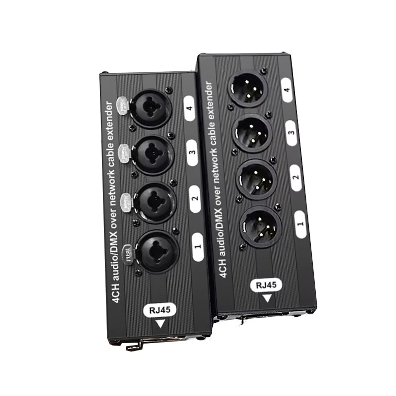 TITAK Multifunktionaler 4-Kanal Audio- & DMX-Extender über Cat5/Cat6, XLR zu RJ45, Schwarz - Bild 2