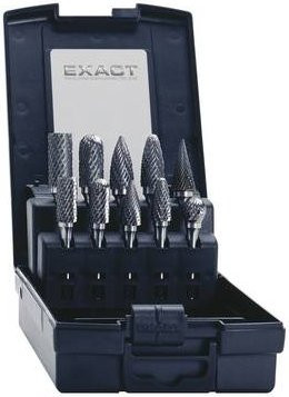 Exact 72202 Frässtift Set aus Hartmetall in Silber, 10-teilig, Schaftdurchmesser: 6 mm - Bild 1