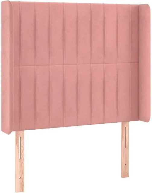 vidaXL LED Kopfteil aus Samt in Rosa mit USB-Ladeport und integrierter Beleuchtung, B/T/H: 93 x 16 x 118/128 cm - Bild 1