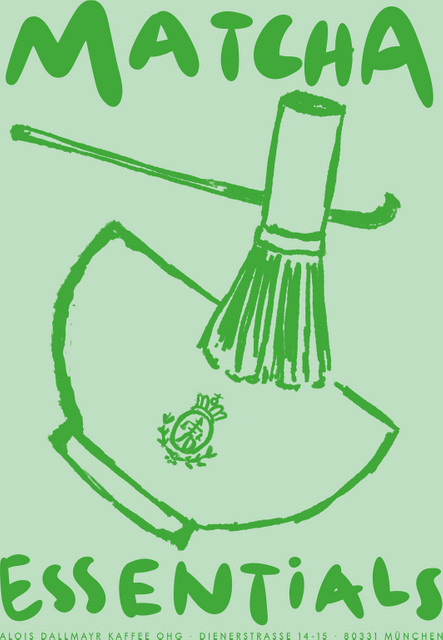 Poster Matcha Essentials von Dallmayr Accessoires im minimalistischen Design in Grüntönen, H x B: 59,4 x 42,0 cm - Bild 1