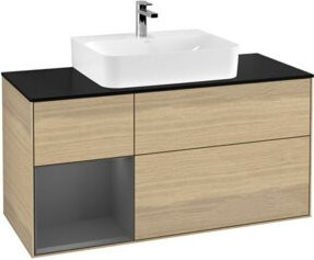 V&B Waschtischunterschrank Finion mit Wandbeleuchtung, Anthrazit, Breite: 120 cm, Tiefe: 50,1 cm, Höhe: 50,1 cm - Bild 1