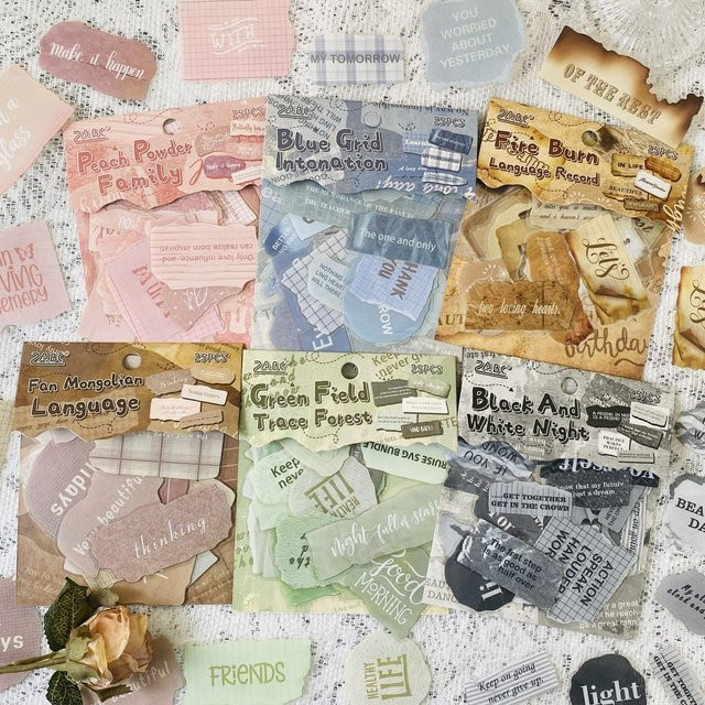 Journamm 25 Stück PET-Aufkleber in Multicolour für DIY-Scrapbook und Dekoration - Bild 1