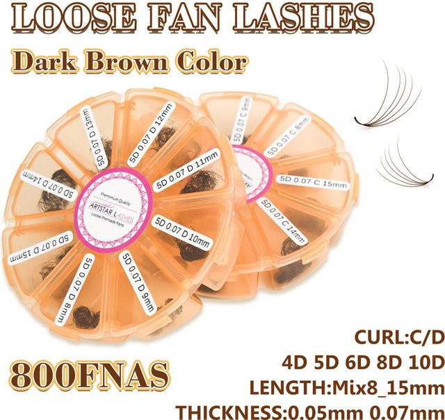 ARTSTAR Braune Lose Fächerwimpern, Längenmix 8-15mm, Unisex - Bild 1