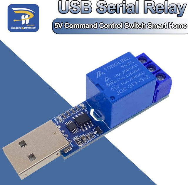 LCUS-1 USB-Seriell-Relaismodul 1 Kanal 5V 10A mit CH340 und Überstromschutz in Blau - Bild 1