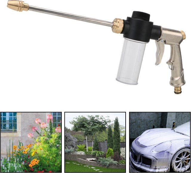 Hochdruck Wasserpistole aus Metall für Auto und Garten in Schwarz und Silber - Bild 1