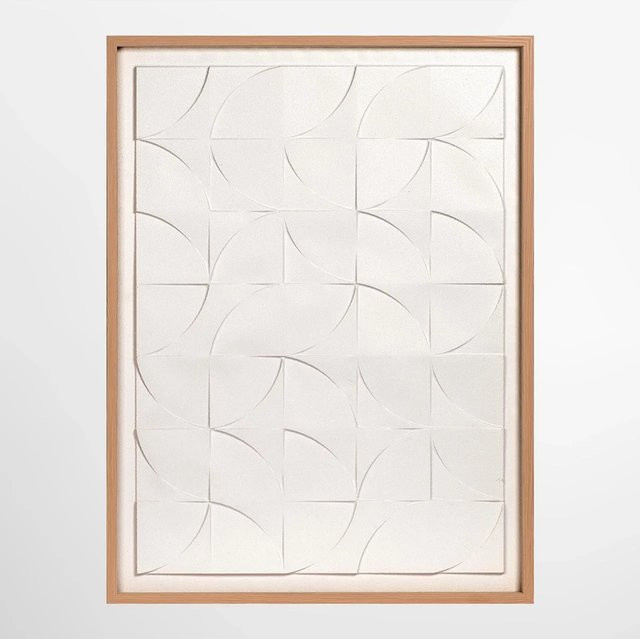 ArtUniverse Leinwandbild Calm Structures Abstract Modern Weiß B: 60 cm, H: 80 cm - Bild 1