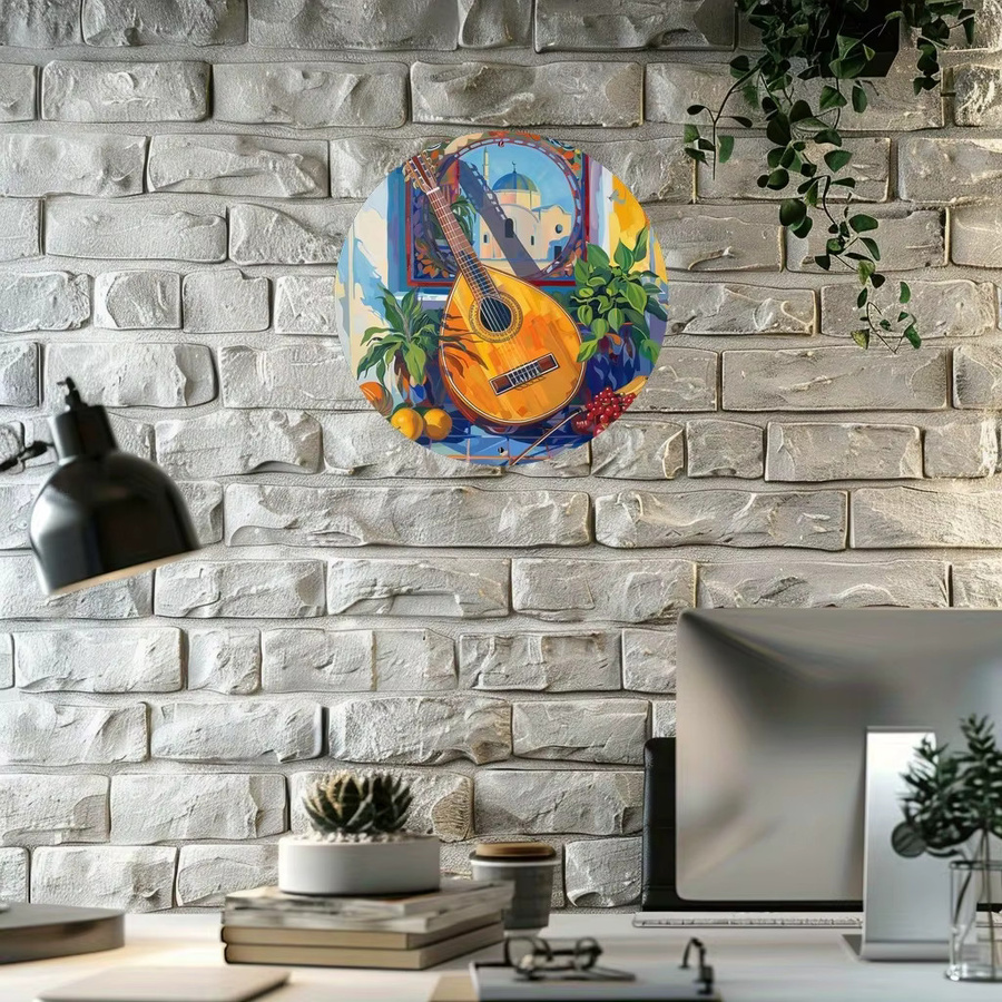 CIFBUY Metall-Wandschild Griechische Bouzouki Dekoration aus Eisen in Mehrfarbig für Garten, Bar und Fenster - Bild 5