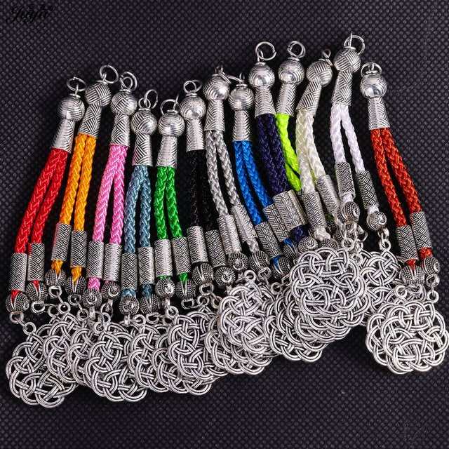Juya Anhänger Charms, Geflochtenes Seil Quaste, Silber, Unisex - Bild 1