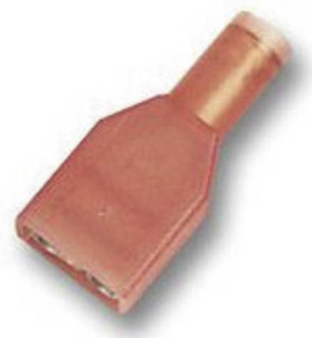 TE Connectivity Flachstecker 2-520103-2 Rot, Steckbreite: 6,3 mm, Steckdicke: 0,8 mm, 180° Vollisoliert - Bild 1