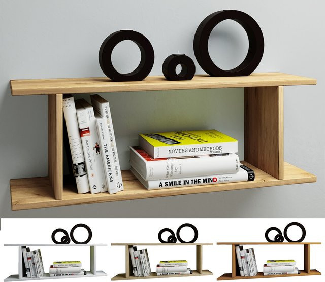 VCM Sirola Mini Holzregal hängend, modernes Wandboard als Aufbewahrungsregal, H x B x T: 28 x 80 x 20 cm - Bild 1