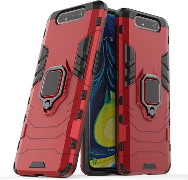 Schutzhülle für Samsung Galaxy A80 mit Ringhalter und Bumper in Rot - Bild 1