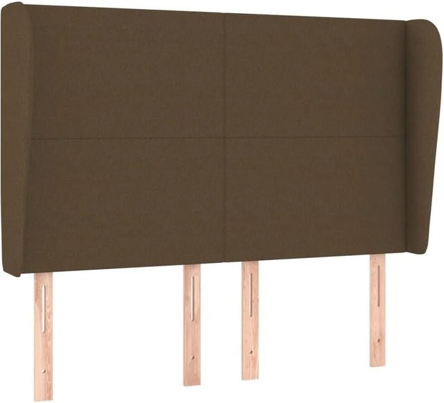 vidaXL Kopfteil mit Ohren Dunkelbraun Stoff B: 147 cm, T: 23 cm, H: 118-128 cm - Bild 1
