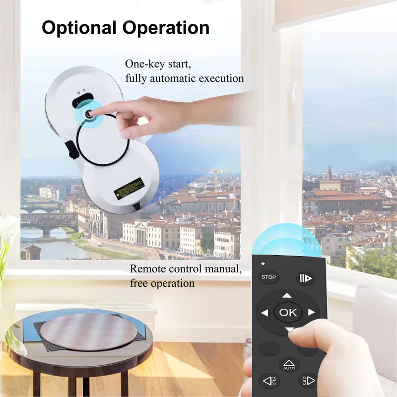 Romancom Fensterputzroboter in Weiß mit 5600Pa Saugkraft und elektrischer Sprühfunktion für Fenster, Glastüren und Spiegel - Bild 2