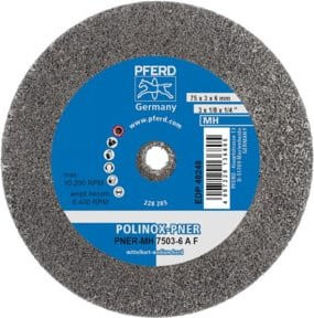 PFERD TOOLS POLINOX verpresstes Vlies-Rad PNER Grau Ø 75 x 3 mm Bohrung-Ø 6 mm Mittelhart A Fein für Finish - Bild 1