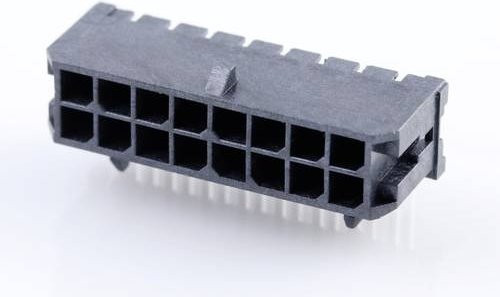 Molex Einbau-Stiftleiste Standard 16-polig in Schwarz mit Goldkontakten, Rastermaß: 3,00 mm - Bild 1