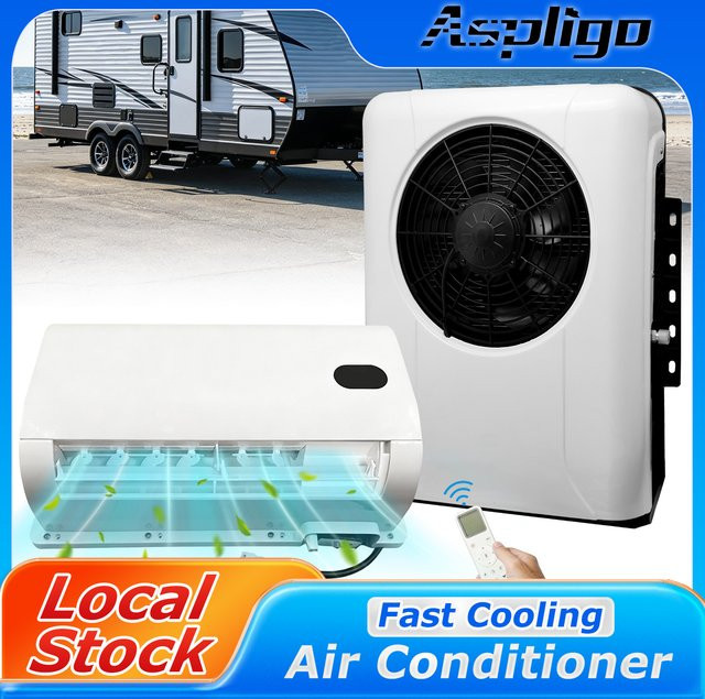 Aspligo Split-Klimaanlage 10500 BTU in Weiß für LKW, Wohnmobil, Wohnwagen und Campingbus - Bild 1