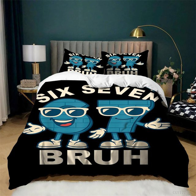 Bettbezug-Set mit Kissenbezug aus Mikrofaser mit Tiermotiv in Schwarz, Breite: 135 cm, Länge: 200 cm - Bild 1