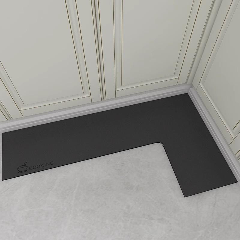 L-förmige Küchenbodenmatte von Yiran Furniture, schmutzabweisend und rutschfest, wasserabsorbierend und schnelltrocknend, B/T/H: 120 x 80 x 50 cm - Bild 3