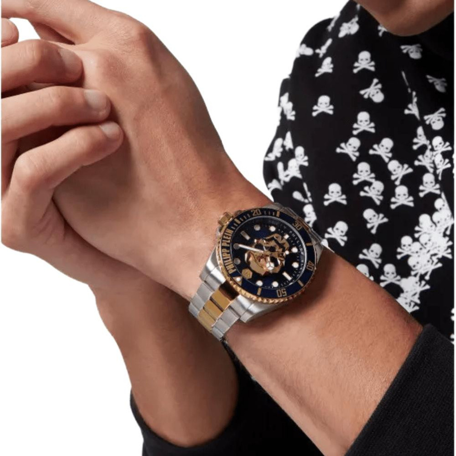 Philipp Plein Herrenuhr The $kull Diver, 44 mm, 10 ATM, gold - Bild 2