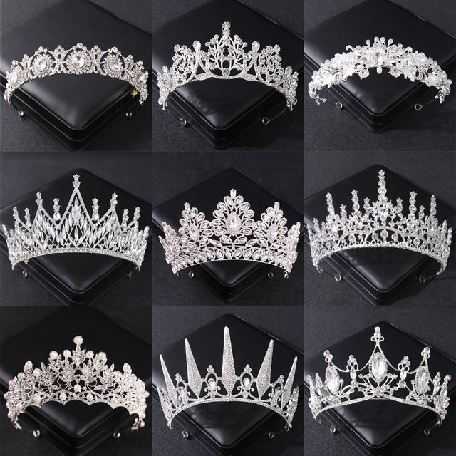 Tiara, Silber, Kristall, Damen - Bild 1