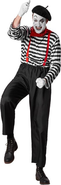tectake Herrenkostüm Klassischer Pantomime, Schwarz - Bild 1