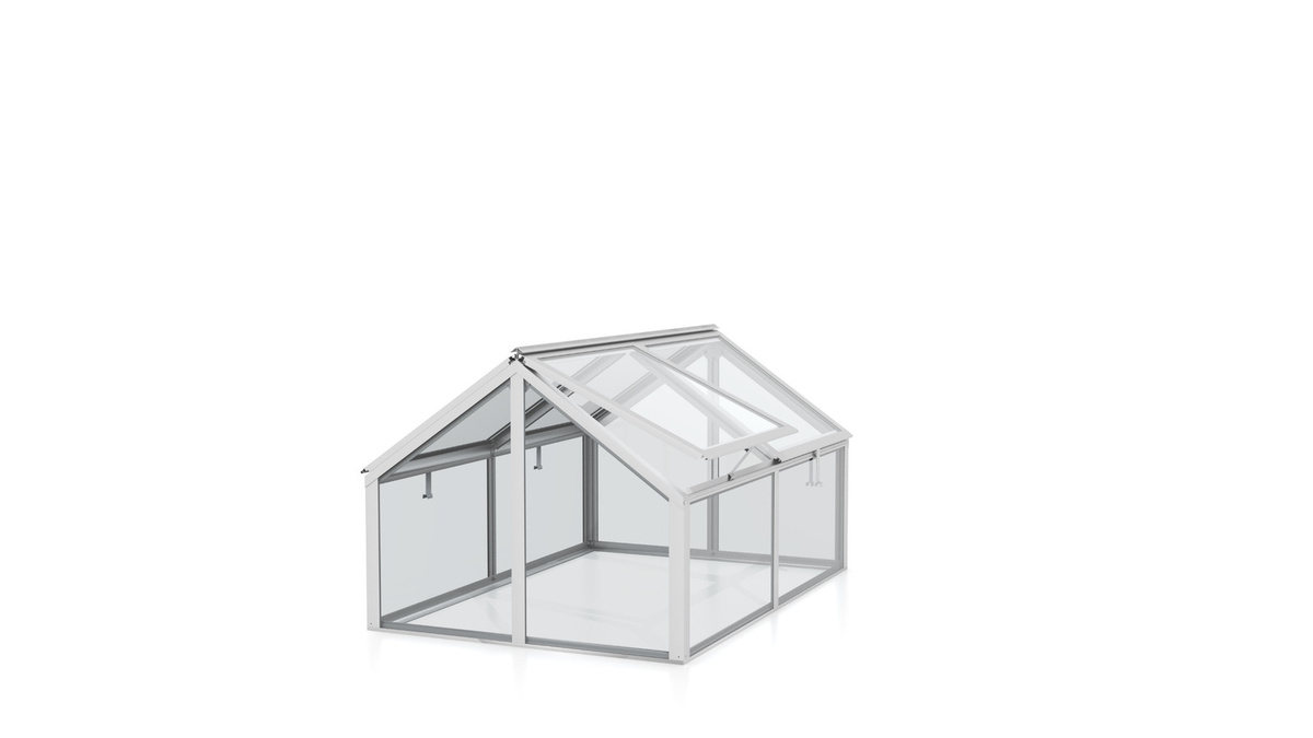 Vitavia Frühbeet Gamma aus Aluminium in Silber mit Sicherheitsglas, B: 89 cm, T: 124 cm, H: 71 cm - Bild 3