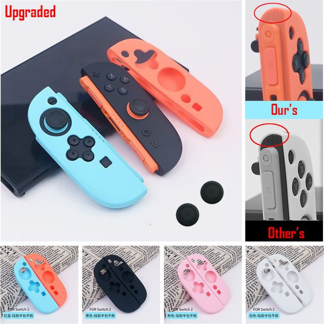 Nintendo Silikonhüllen-Set für Switch 2 mit Joy-Con Controller Schutzhüllen und Daumengriffen in Blau und Orange - Bild 1