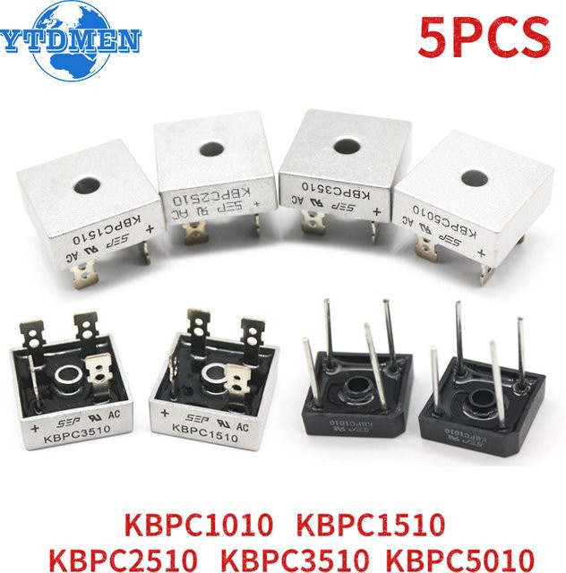 5er Set YTDMEN Dioden-Brückengleichrichter KBPC-Serie in Silber, verschiedene Stromstärken von 10A bis 50A - Bild 1
