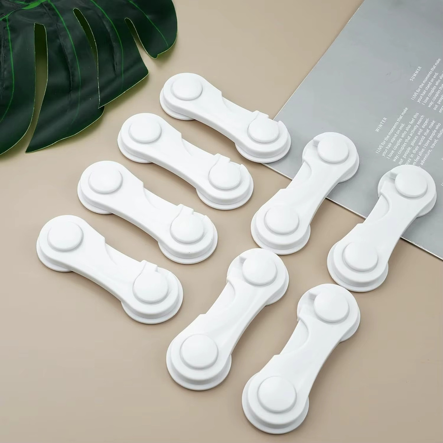 DHDH Kindersicherung Schrankschlösser als Mehrzweck-Babyschubladenschloss und Kühlschrank-Schrankverschluss in Weiß (4/6 Stück Multipack) - Bild 2