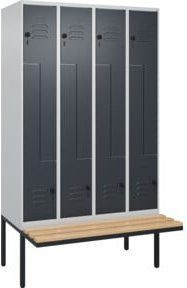 C+P Z-Spind Classic PLUS Sitzbank mit 8 Fächern und Buche-Hartholz Sitzfläche, B/T/H: 212,0 x 120,0 x 81,5 cm - Bild 1