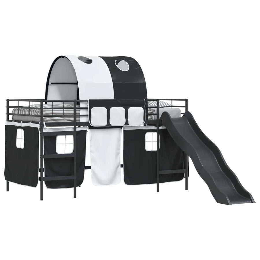vidaXL Kinder-Etagenbett aus Metall in Schwarz, modern und matt, H: 205,0 cm, B: 90 x 190 cm, T: 79,5 cm - Bild 2