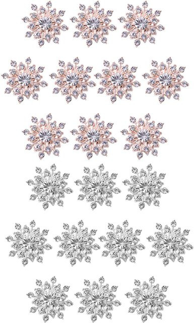 10 Stück Kristall Blumen Knöpfe in Silber als DIY Strass Flatback Verzierung für Bastelarbeiten und Dekoration - Bild 1