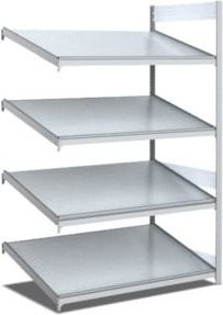 Bito Bereitstellregal schräg Anbaufeld verzinkt silber B/T/H: 100,8 x 82,4 x 200 cm - Bild 1