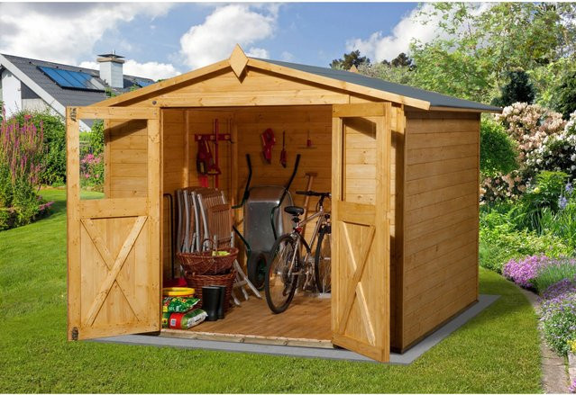 Weka Holz-Gartenhaus Parma mit Satteldach in Eiche Hell lasiert B/T/H: 254 x 171 x 221 cm - Bild 1