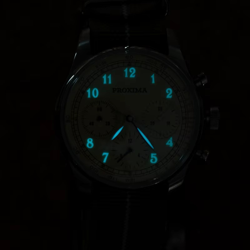 Proxima Chronograph, Herren, Edelstahl, Handaufzug, 39 mm, Silber - Bild 3