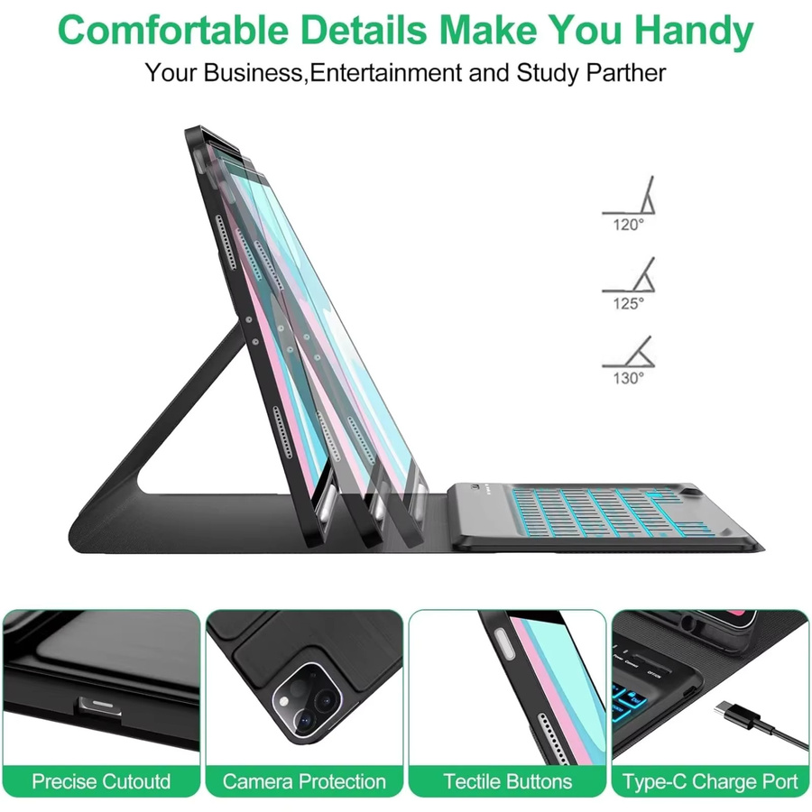 Samsung Tastaturhülle mit Maus und integriertem S-Stifthalter für Galaxy Tab A9+ Plus SM-X210/X216B/X218 11 Zoll in Pink und Black - Bild 4