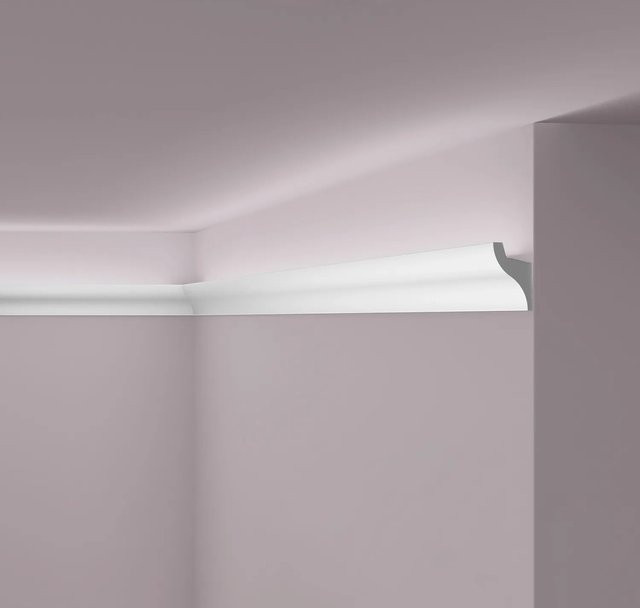 NMC Wallstyl Eckleiste Zierleiste Stuckleiste für indirekte Beleuchtung, Grau, B/H/T: 200 x 5 x 3,3 cm - Bild 1