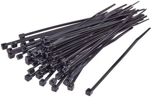 TRU COMPONENTS Kabelbinder Schwarz UV-Witterungsstabil, Länge: 650 mm, Breite: 12,4 mm, 100 Stück - Bild 1